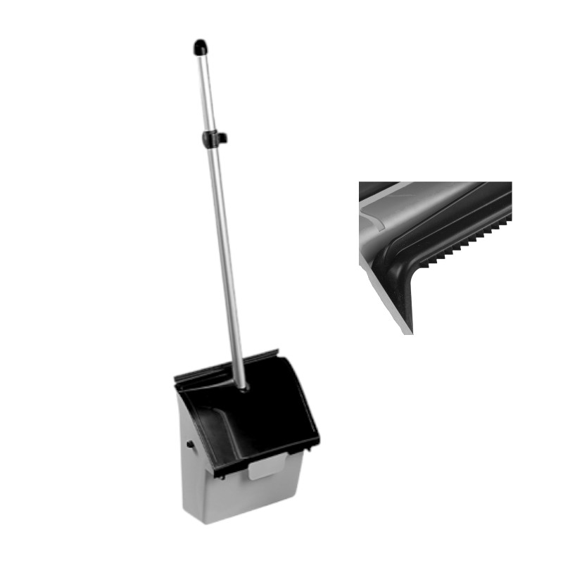 Kehrschaufel - Clip-Schaufel - Langer Stiel mit Deckel - Noir